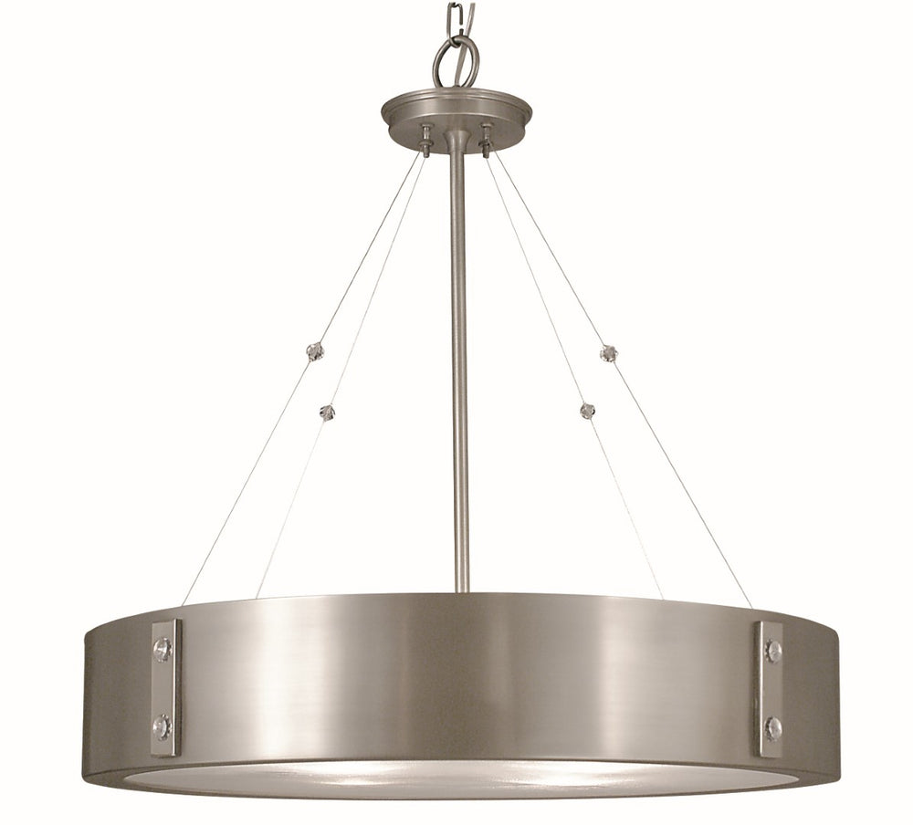 Framburg 4-light Elegant Pendant Chandelier With Stunning Light Diffusion For Modern Dining Spaces Satin Pewter With Polished Nickel Accents Metal 5395 Sp/Pn
