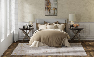 Feizy Rugs Waldor Modern Abstract Floral High-low Pile Rug In Gold, Ivory, And Gray For Elegant Home Decor Taupe,Brown,Silver Polypropylene,Polyester 73539nbfivybgee10