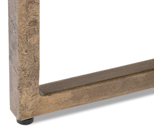 Sarreid Dorsey Round Coffee Table - Elegant Cast Glass Top With Chic Forged Iron Aged Brass Finish Design Bronze  53951