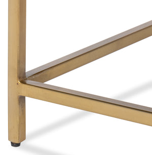 Sarreid Christian Side Table - Elegant Casted Glass Top With Forged Iron Base And Aged Brass Finish Charm Bronze  53955