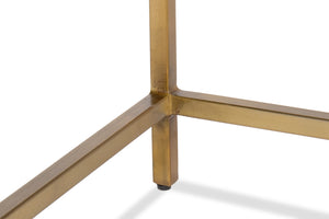 Sarreid Christian Side Table - Elegant Casted Glass Top With Forged Iron Base And Aged Brass Finish Charm Bronze  53955