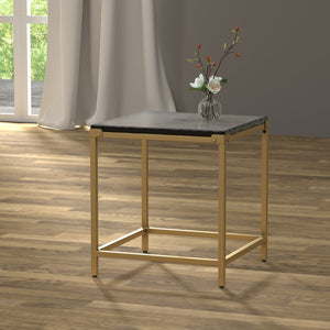 Sarreid Christian Side Table - Elegant Casted Glass Top With Forged Iron Base And Aged Brass Finish Charm Bronze  53955