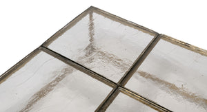 Sarreid Titus Coffee Table - Elegant Cast Glass Top With Forged Iron Base And Aged Brass Finish For Style Bronze  53956