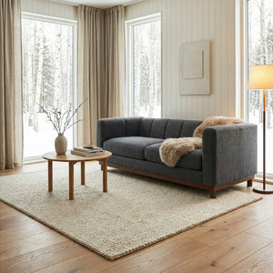 English Elm Modern Chenille Loveseat with Pocket Spring Support for Apartment Living Rooms Dark Grey N763S000070R