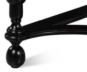 Sarreid Abraham Half Round Console Table - Elegant Acacia Wood Design In Medium High Sheen Black Finish Black  53958