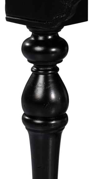 Sarreid Abraham Half Round Console Table - Elegant Acacia Wood Design In Medium High Sheen Black Finish Black  53958