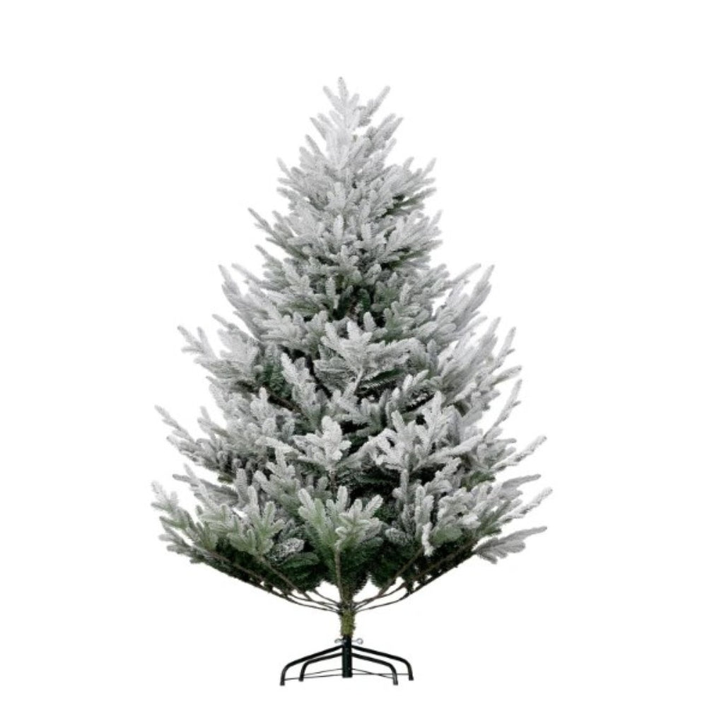 English Elm Flocked Artificial Christmas Tree 6 Ft Nordic Pine 795 Tips Auto Open Steel Base T3971P419175