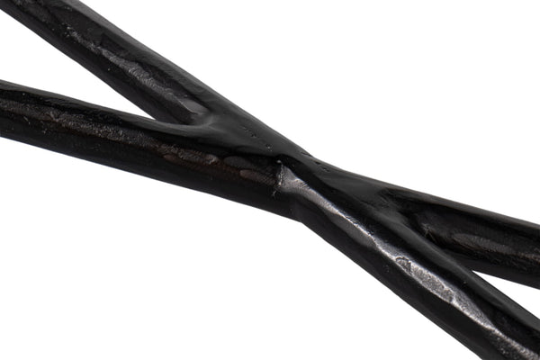 Sarreid Dakor Console Table - Elegant Distressed White Marble Top With Rustic Black Forged Iron Base Design Black  53962