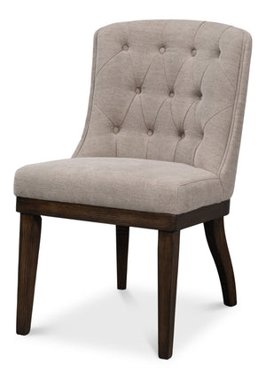 Sarreid Lyra Side Chair - Elegant Ash Wood Frame With Soft Fabric Upholstery For Stylish Comfort & Durability Beige  53967