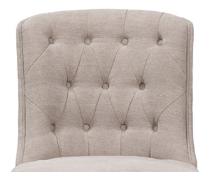 Sarreid Lyra Side Chair - Elegant Ash Wood Frame With Soft Fabric Upholstery For Stylish Comfort & Durability Beige  53967