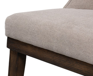 Sarreid Lyra Side Chair - Elegant Ash Wood Frame With Soft Fabric Upholstery For Stylish Comfort & Durability Beige  53967