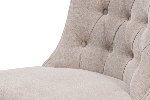 Sarreid Lyra Side Chair - Elegant Ash Wood Frame With Soft Fabric Upholstery For Stylish Comfort & Durability Beige  53967