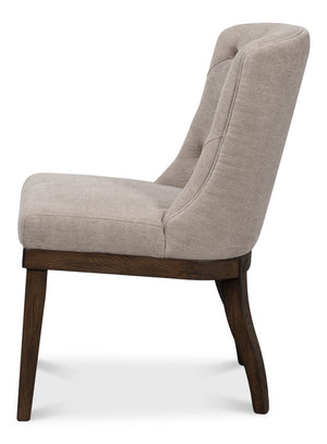 Sarreid Lyra Side Chair - Elegant Ash Wood Frame With Soft Fabric Upholstery For Stylish Comfort & Durability Beige  53967