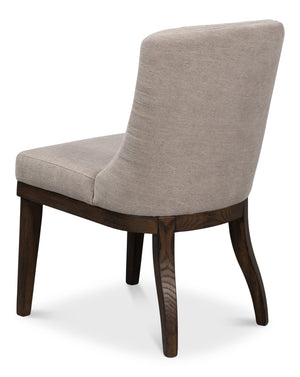 Sarreid Lyra Side Chair - Elegant Ash Wood Frame With Soft Fabric Upholstery For Stylish Comfort & Durability Beige  53967