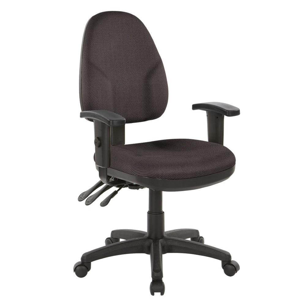OSP Home Furnishings Dual Function Ergonomic Office Chair with Lumbar Support Foam Seat and Adjustable Arms 36427-297