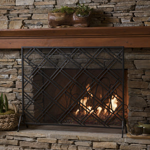 English Elm Christopher Knight Home® - FIRE Iron Fireplace Screen with Durable Mesh Guard and Stable Frame for Safety and Classic Hearth Appeal Black 61129.00BLK