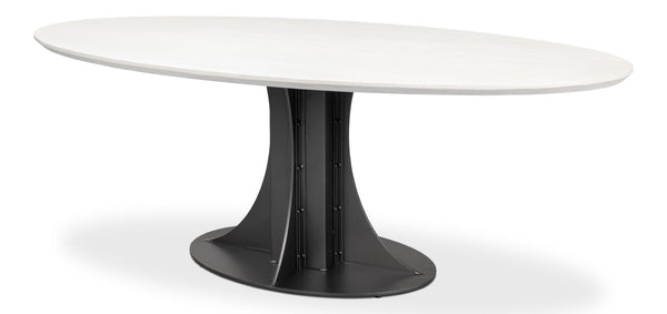 Sarreid Aminah Dining Table - Stylish Acacia Wood & Iron With Gunmetal Finish For Modern Dining Spaces White  53971