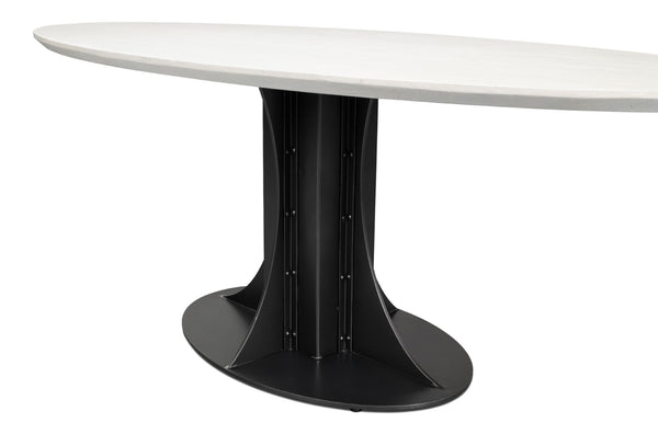 Sarreid Aminah Dining Table - Stylish Acacia Wood & Iron With Gunmetal Finish For Modern Dining Spaces White  53971