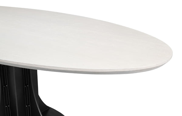 Sarreid Aminah Dining Table - Stylish Acacia Wood & Iron With Gunmetal Finish For Modern Dining Spaces White  53971