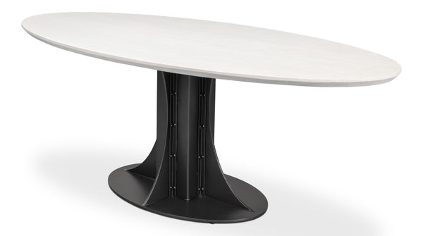 Sarreid Aminah Dining Table - Stylish Acacia Wood & Iron With Gunmetal Finish For Modern Dining Spaces White  53971