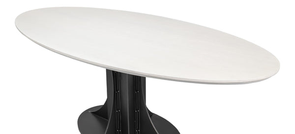 Sarreid Aminah Dining Table - Stylish Acacia Wood & Iron With Gunmetal Finish For Modern Dining Spaces White  53971