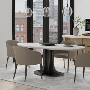 Sarreid Aminah Dining Table - Stylish Acacia Wood & Iron With Gunmetal Finish For Modern Dining Spaces White  53971