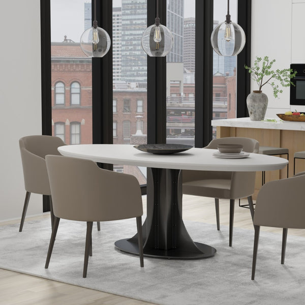 Sarreid Aminah Dining Table - Stylish Acacia Wood & Iron With Gunmetal Finish For Modern Dining Spaces White  53971