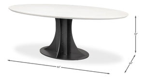 Sarreid Aminah Dining Table - Stylish Acacia Wood & Iron With Gunmetal Finish For Modern Dining Spaces White  53971