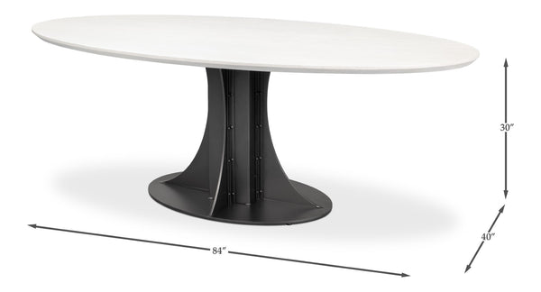 Sarreid Aminah Dining Table - Stylish Acacia Wood & Iron With Gunmetal Finish For Modern Dining Spaces White  53971