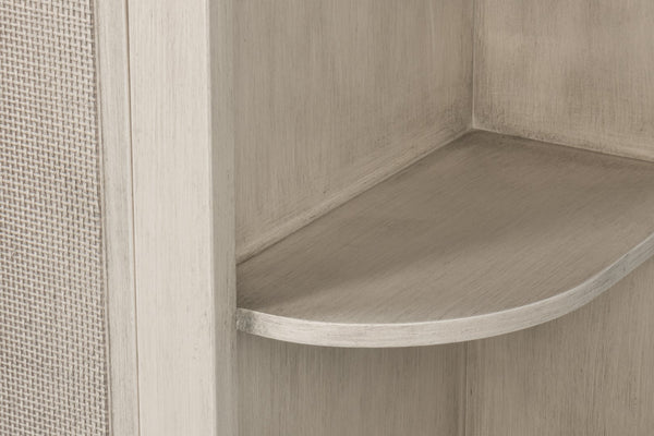 Sarreid Charity Sideboard - Elegant Covet White Tulip Wood With Soft Close Cane Doors For Modern Homes White  53975