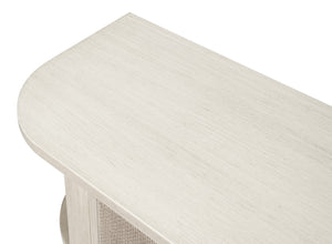 Sarreid Charity Sideboard - Elegant Covet White Tulip Wood With Soft Close Cane Doors For Modern Homes White  53975