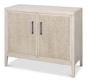 Sarreid Charity Two Door Sideboard With Cane Doors And Soft Close - Elegant Covet White Tulip Wood Design White  53976