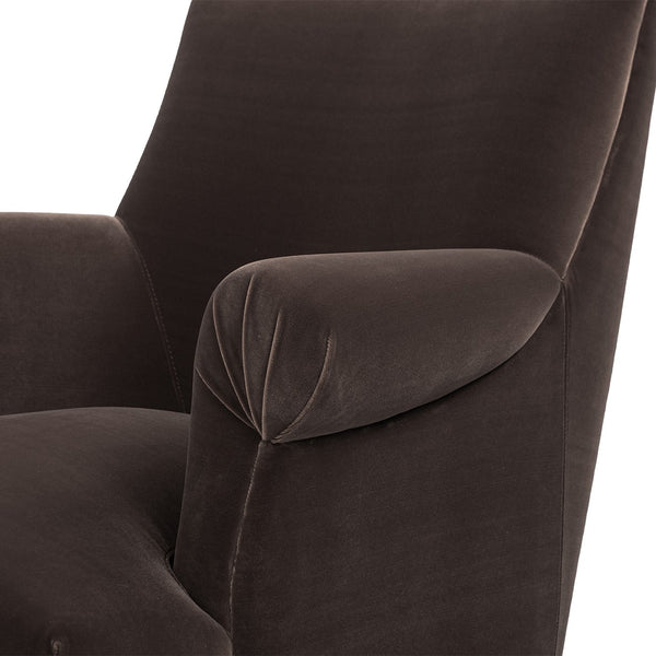 English Elm Jennifer Taylor Home - Eloise Handcrafted 30" Pleated Sock-Arm Accent Chair with Camelback Silhouette and Solid Wood Legs Brown B2719P387116