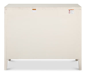 Sarreid Charity Two Door Sideboard With Cane Doors And Soft Close - Elegant Covet White Tulip Wood Design White  53976