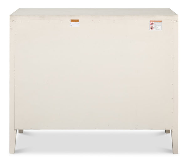 Sarreid Charity Two Door Sideboard With Cane Doors And Soft Close - Elegant Covet White Tulip Wood Design White  53976