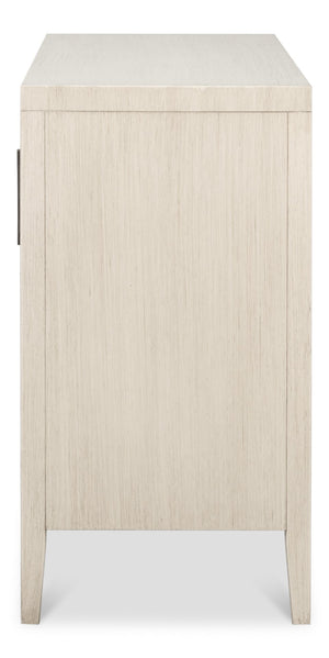 Sarreid Charity Two Door Sideboard With Cane Doors And Soft Close - Elegant Covet White Tulip Wood Design White  53976
