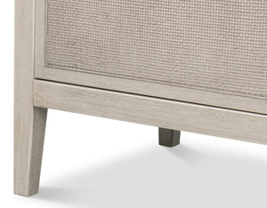 Sarreid Charity Two Door Sideboard With Cane Doors And Soft Close - Elegant Covet White Tulip Wood Design White  53976