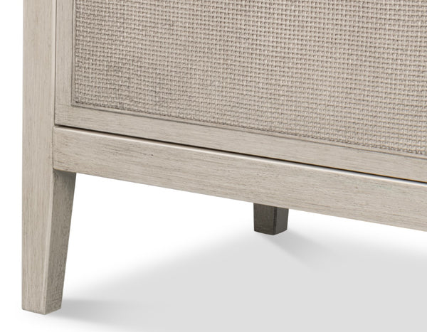 Sarreid Charity Two Door Sideboard With Cane Doors And Soft Close - Elegant Covet White Tulip Wood Design White  53976