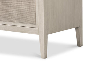 Sarreid Charity Two Door Sideboard With Cane Doors And Soft Close - Elegant Covet White Tulip Wood Design White  53976