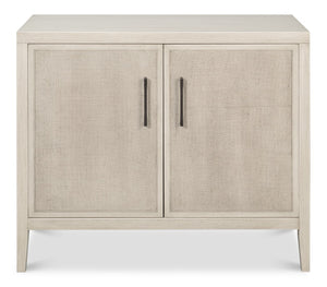 Sarreid Charity Two Door Sideboard With Cane Doors And Soft Close - Elegant Covet White Tulip Wood Design White  53976