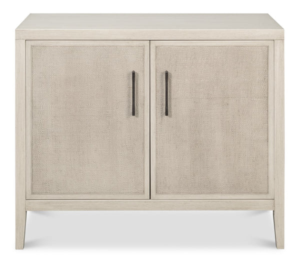 Sarreid Charity Two Door Sideboard With Cane Doors And Soft Close - Elegant Covet White Tulip Wood Design White  53976