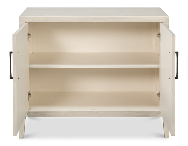 Sarreid Charity Two Door Sideboard With Cane Doors And Soft Close - Elegant Covet White Tulip Wood Design White  53976