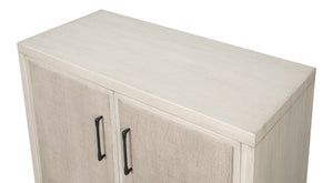 Sarreid Charity Two Door Sideboard With Cane Doors And Soft Close - Elegant Covet White Tulip Wood Design White  53976