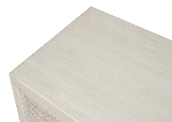 Sarreid Charity Two Door Sideboard With Cane Doors And Soft Close - Elegant Covet White Tulip Wood Design White  53976