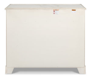 Sarreid Jeremy Two Door Buffet - Elegant Cane Doors, Soft Close Mechanism, Tulip Wood & Stylish Porcelain Finish White  53977