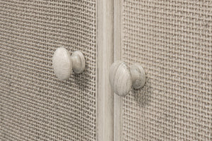 Sarreid Jeremy Two Door Buffet - Elegant Cane Doors, Soft Close Mechanism, Tulip Wood & Stylish Porcelain Finish White  53977