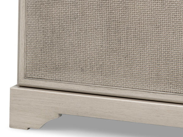 Sarreid Jeremy Two Door Buffet - Elegant Cane Doors, Soft Close Mechanism, Tulip Wood & Stylish Porcelain Finish White  53977