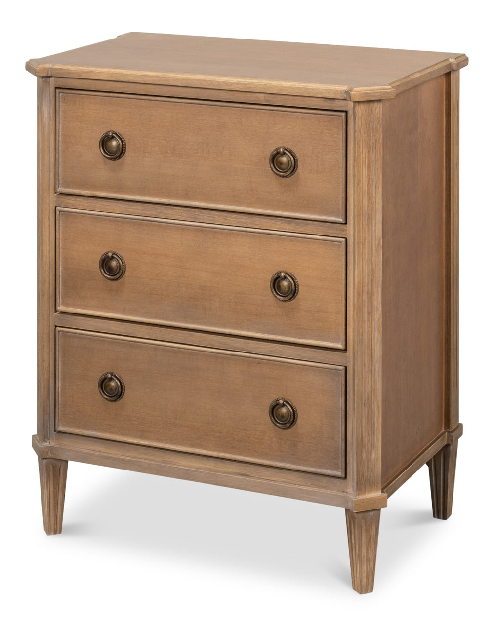 Sarreid Poppin's 3 Drawer Chest - Contemporary Brown Tulip Wood Storage Solution For Stylish Organization Brown  53979