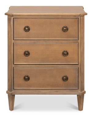 Sarreid Poppin's 3 Drawer Chest - Contemporary Brown Tulip Wood Storage Solution For Stylish Organization Brown  53979