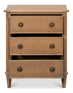 Sarreid Poppin's 3 Drawer Chest - Contemporary Brown Tulip Wood Storage Solution For Stylish Organization Brown  53979